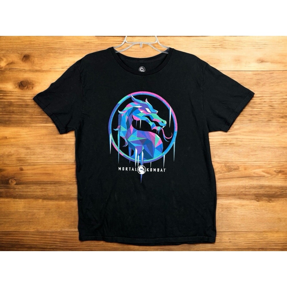 Graphic Print Mortal Kombat T-Shirt Gaming Logo Tee Shirt Adult Size Large